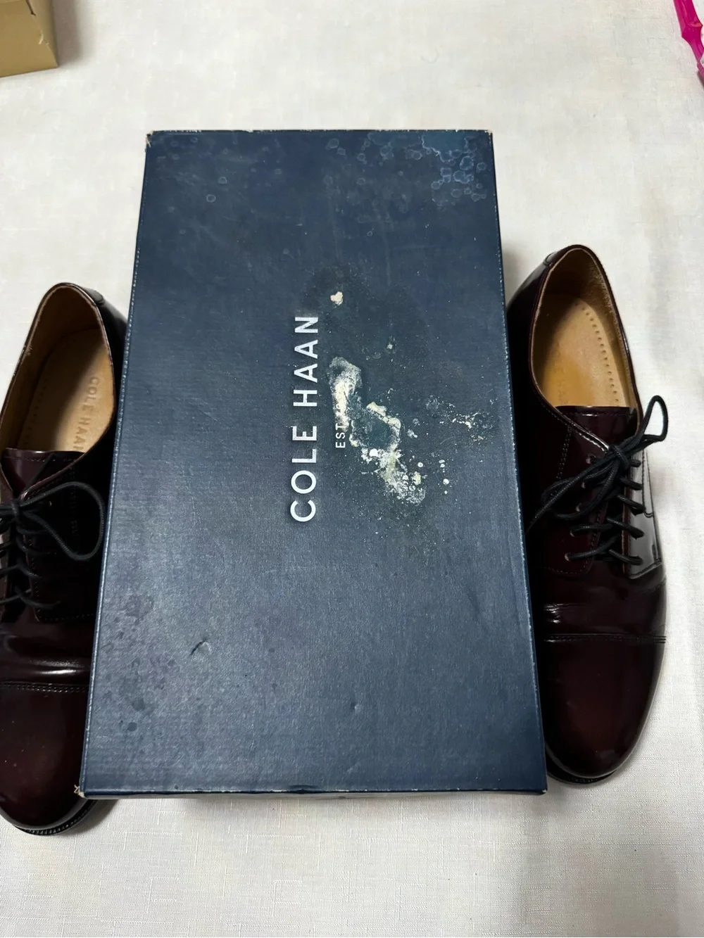 Cole Haan Caldwell 08331 Burgundy Leather Cap Toe Oxfords Men’s 9D
